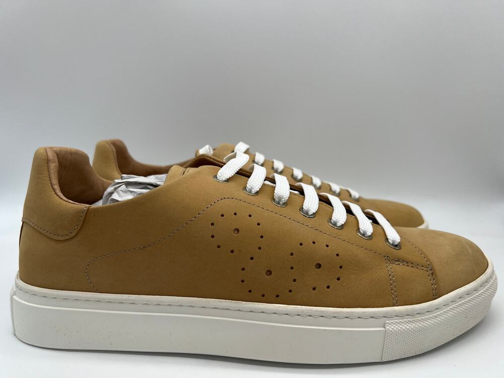 Bugatchi Solid Nubuck Leather Sneaker In Maple Size 10 NIB